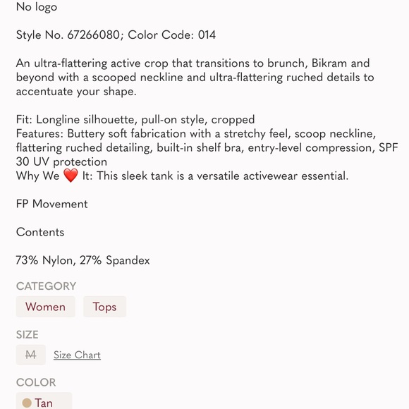 NWOT FP Movement Good Karma Ruched Crop Tank - Picture 8 of 8